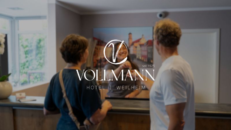 Tresen im Hotel Vollmann Logo-Overlay